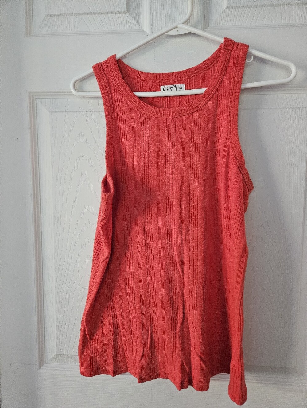 Women's Ribbed Tank Top - Orange